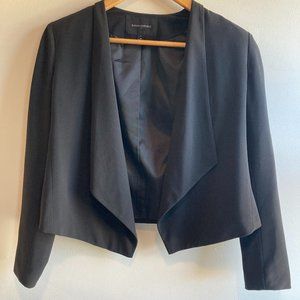 Banana Republic cropped black blazer with angled shawl collar